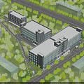 Spacious Modern Industrial Factory Complex With Green Landscaping And Road Network