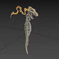 Mythical Skeleton Dragon Weapon With Flaming Tail And Sharp Teeth