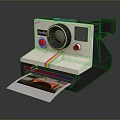 Polaroid Instant Camera With Castle Brand Rainbow Stripe And Instant Photo Print