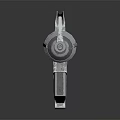 Silver Metal Modern Rifle Detailed Structure With Barrel Stock And Magazine