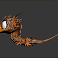 Cute Fantasy Dragon Game Movie Character With Big Blue Eyes Orange Scales And Wings