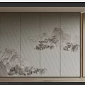 New Chinese Style Background Wall Panel Soft Bag Hard Bag 3d model