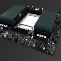 Modern Computer Motherboard Circuit Board 3d model