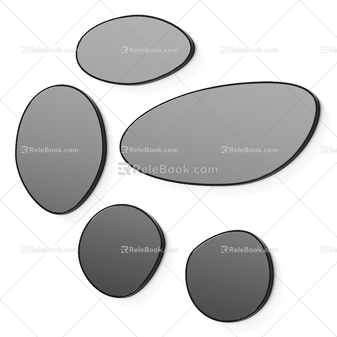 Metal shaped mirror decorative mirror 3d model