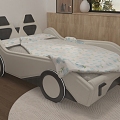 Children's bed creative bed car 3d model