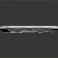 3D Mechanical Component With Silver Metallic Texture And Hexagonal Geometric Framework Design