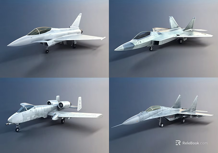 Detailed Modern Military Fighter Jet Scale Models Showcasing Aerodynamic Design Angles 3d model 