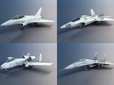 Detailed Modern Military Fighter Jet Scale Models Showcasing Aerodynamic Design Angles 3d model