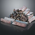 Natural Wood and Stone Pieces Stacked With Rustic Texture and Decorative Pile