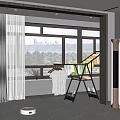 Modern Shoe Rack Design In Bright Indoor Room With Window And Curtains