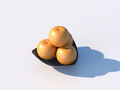 Orange Fruit Plate Food 3d model