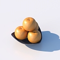 Orange Fruit Plate Food 3d model