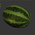 Fresh Watermelon with Green and Dark Striped Rind Juicy Sweet Summer Fruit