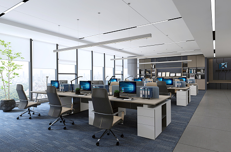 Modern Public Office Area Office Work Area 3d model