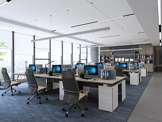 Modern Public Office Area Office Work Area 3d model
