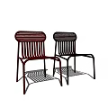 Modern Leisure Chairs With Striped Metal Frame And Two Tone Colors