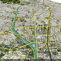Aerial Urban Planning View With City Layout Road Network Water Bodies And Green Spaces