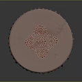 Round Wooden Table With Pink Tablecloth And Delicate Lace Trim
