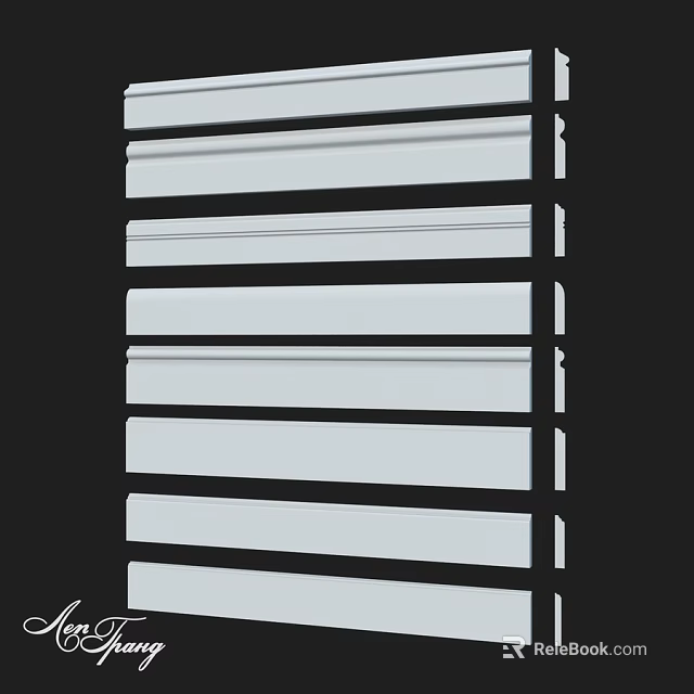 White Parallel Striped Structural Components For Modern Architectural Design In Contemporary Home Interiors 3d model 