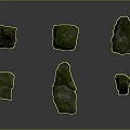 Natural Decorative Stone Materials With Moss Covered Surface And Irregular Shape