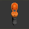 NERF Elite Orange And Gray Pistol Style Toy Blaster With White Stripes And Lightning Pattern