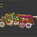 Vintage Copper Truck Model Featuring Crane Arm And Mechanical Details On Wheels