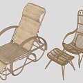 Modern Wicker Lounge Chair With Matching Ottoman And Stylish Side Seating