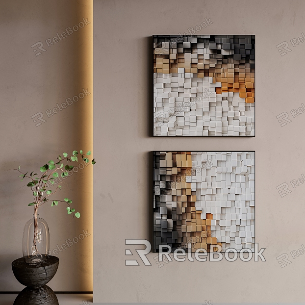 Modern Minimalist Decorative Painting Combination model