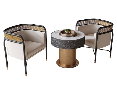 Modern Negotiation Table and Chair Coffee Table and Chair Casual Table and Chair Single Chair 3d model