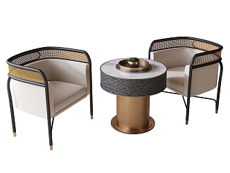 Modern Negotiation Table and Chair Coffee Table and Chair Casual Table and Chair Single Chair 3d model