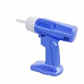 Blue Electric Cordless Drill Power Tool With White Tip And Handle 3d model