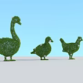 Topiary Bushes Animal Shaped Decorative Garden Shrubs With Small White Flowers