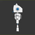 Cute Cat Robot With White Blue Body Cat Ears And Pink Accents Design