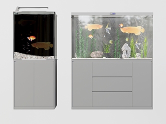 Fish Tank Ornamental Fish Tank Aquarium Tropical Fish Golden Dragon Fish Tank Cabinet 3d model