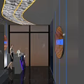 Modern Urban Bar Interior With Neon Lights City View And Stylish Seating Area