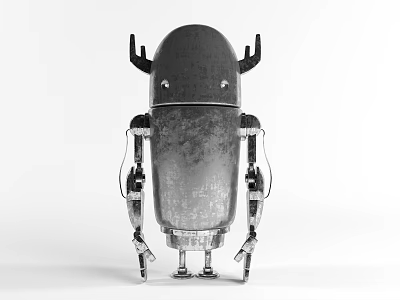 Intelligent Machine Robot Design With Metallic Body Head Arms And Legs Structure 3d model