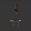 Workshop Equipment Display With Various Axes Hammers On Wooden Workbenches