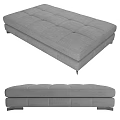 Gray Square Fabric Ottomans With Tufted Design For Modern Living Room