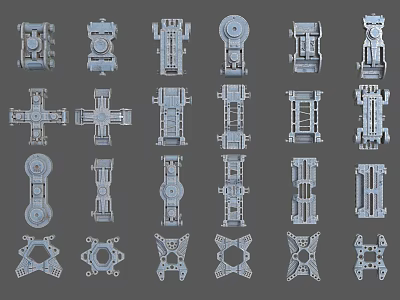 Assorted Mechanical Components With Various Structural Designs And Geometric Shapes 3d model