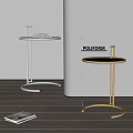 Minimalist Side Table Design With Curved Metal Frame And Glass Top Surface 3d model