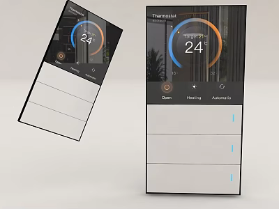 Smart Switch Panels With Temperature Display And Controls 3d model