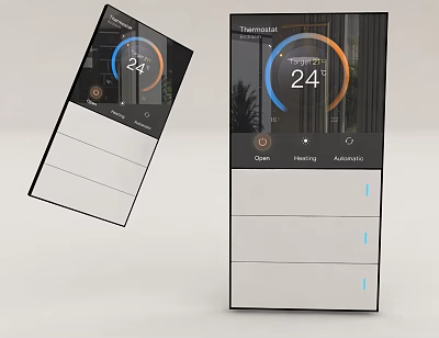 Smart Switch Panels With Temperature Display And Controls 3d model