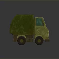 Green Garbage Truck 3D Model With Rustic Design And Green Windows 3d model