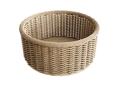 Woven Natural Round Storage Basket For Home Organizing And Decorative Use 3d model