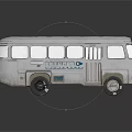 Detailed Vintage Silver Bus Model Featuring Bridgestone Logo And Roof Skylights