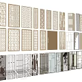 Diverse Room Divider Panel Designs With Intricate Patterns And Modern Styles 3d model