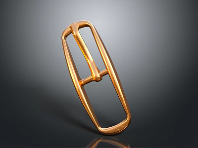 Golden Metal Belt Buckle Stylish Practical Daily Life Accessory For Clothing 3d model