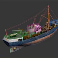 Vintage Ship 3D Model With Rusty Hull And Details 3d model