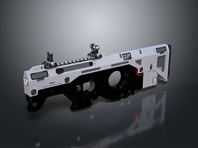 Modern Tactical Weapon Component With Metal Rail System And Mounting Holes Design 3d model