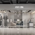 Modern Clothing Store Interior With Mannequins Displaying Outfits Clothing Racks And Sofa Seating